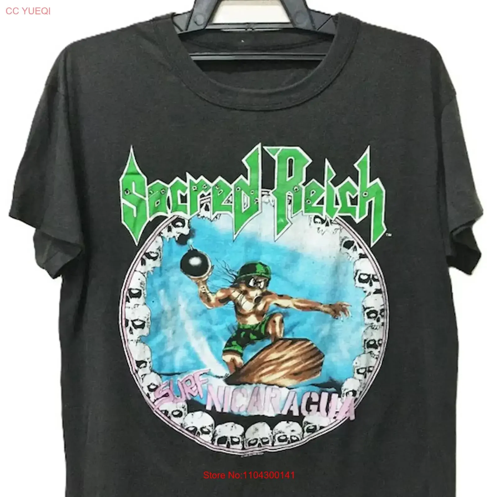 Vintage T shirt 80s 1988 SACRED REICH Rock Tour Concert SA357 vintage Washed Soft Slightly Top For Everyday Wear fashion