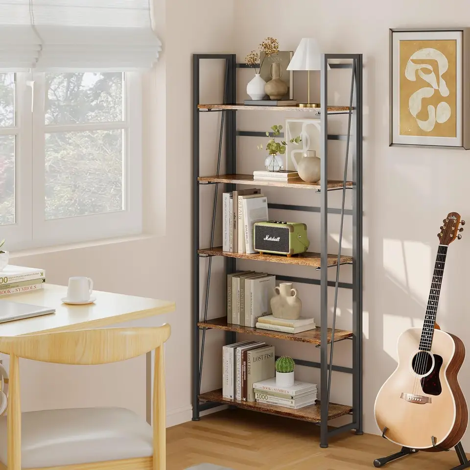 Vintage Multifunctional Folding Bookshelf and Plant Stand