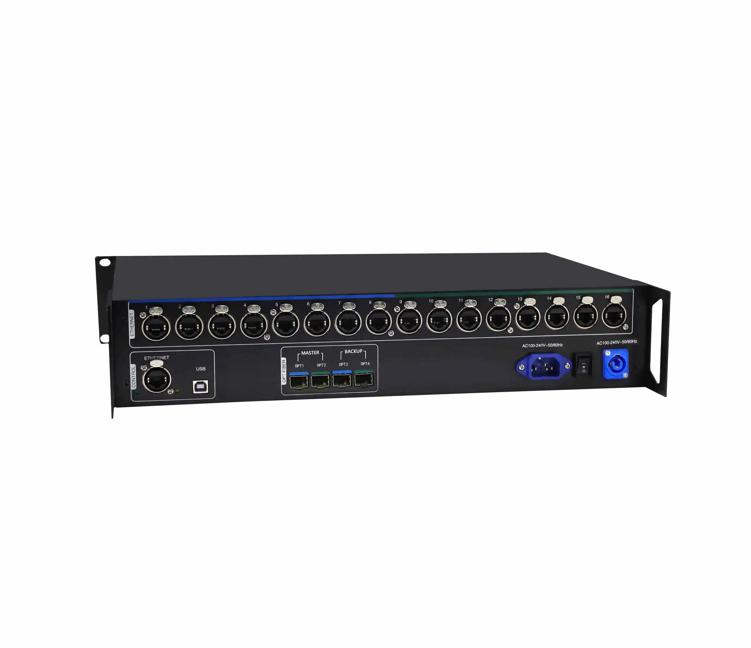 NovaStar CVT4K CVT4K-S CVT4K-M FIBER OPTIC CONVERTER SINGLE MODE 10 gigabits 16 Neutrik RJ45 Outputs 4 SFP fiber optic outputs