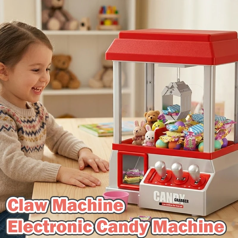 Claw Machine Electronic Candy Machine Arcade Claw Machine Retro Carnival Music And 24 specie Game Birthday Game Candy Kids Toys