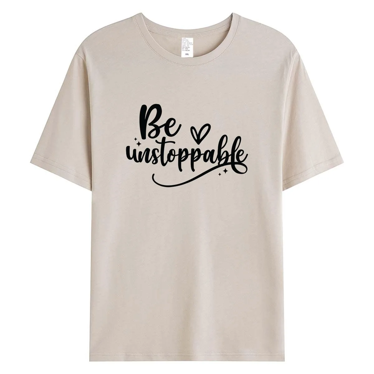 

Be Unstoppable Motivational Script Women T-Shirt Positive Affirmation Graphic Tee Inspiration Summer Cotton Tops