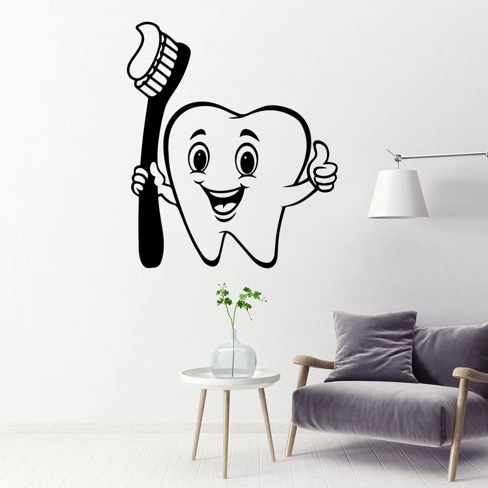 Protect your teeth Wall Sticker Pvc Wall Art Stickers Modern Fashion Wallsticker For Kids Rooms Home Decor Art Decor Wallpaper