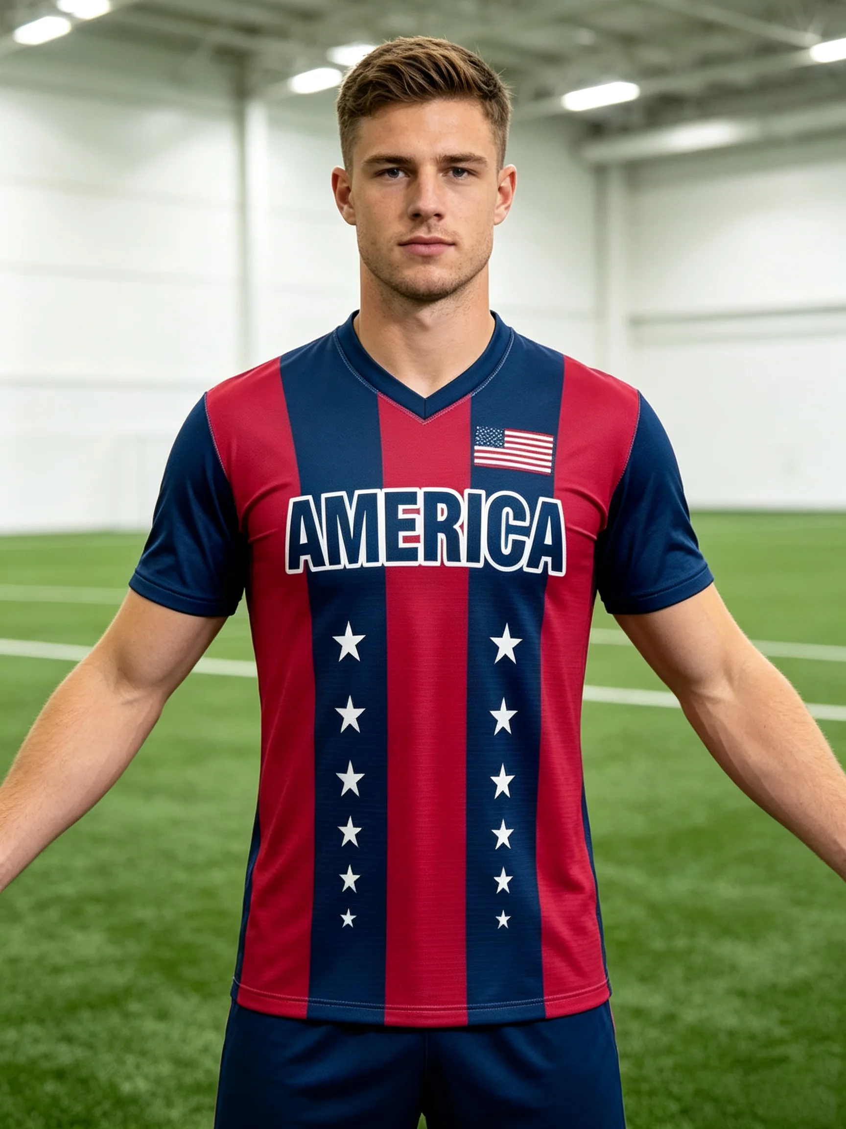 New 2026 USA football uniform, iconic stars and stripes, premium fabric for devoted supporters