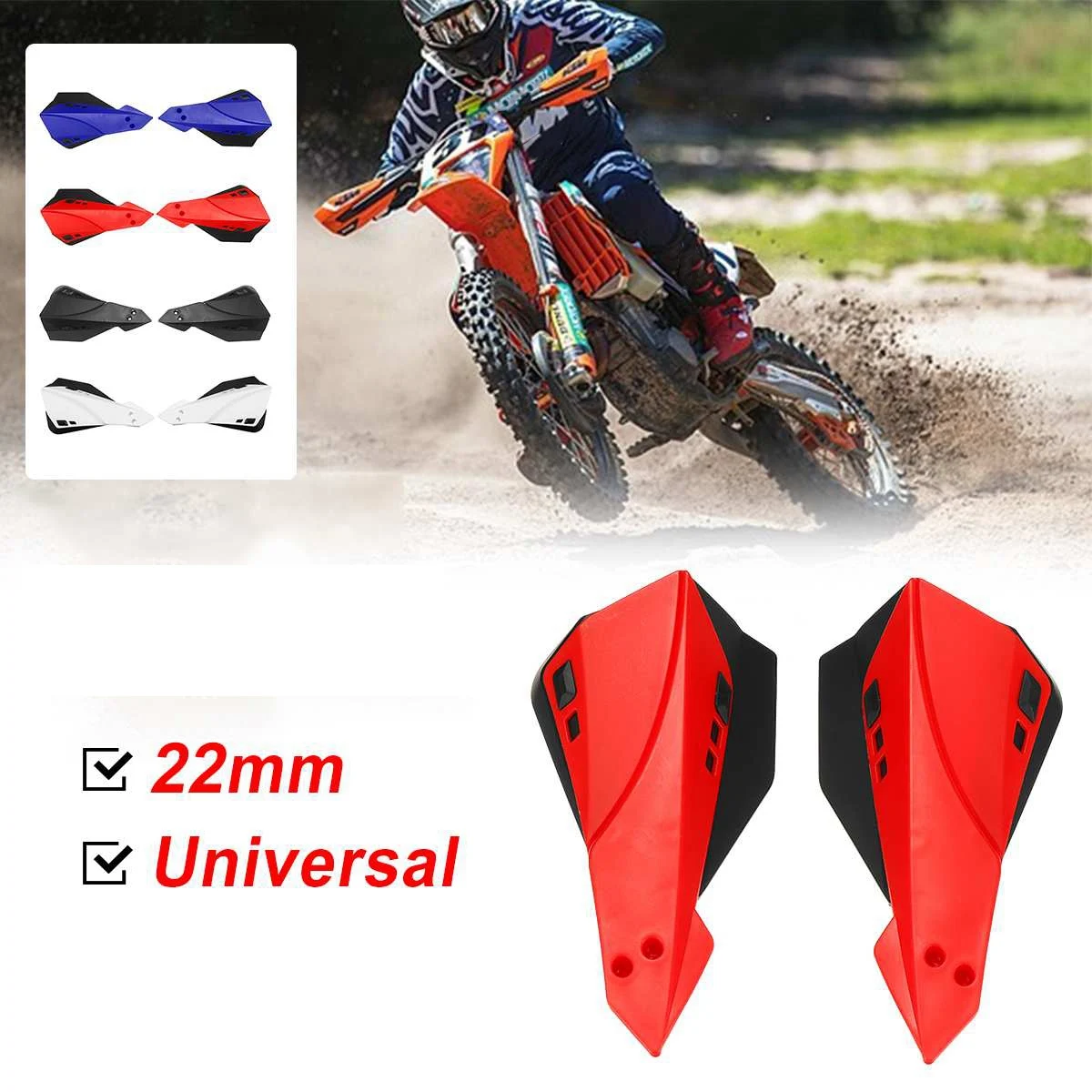 Protector de mano Universal para motocicleta, Protector de manillar para Motocross, 22mm