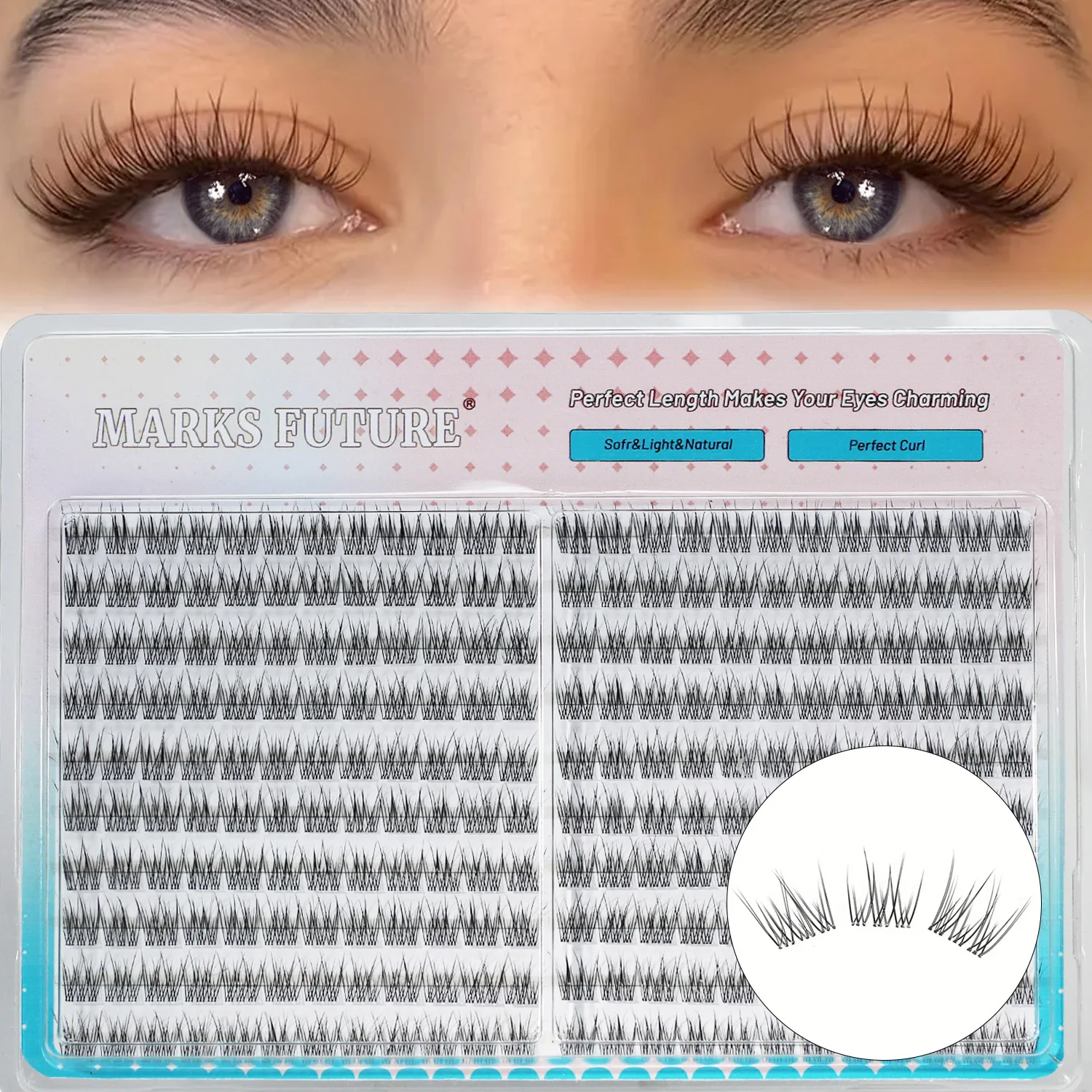 Anime Cosplay Lashes - 240-teilige Wimpernbüschel, 10-11 mm natürliche Wimpernbüschel