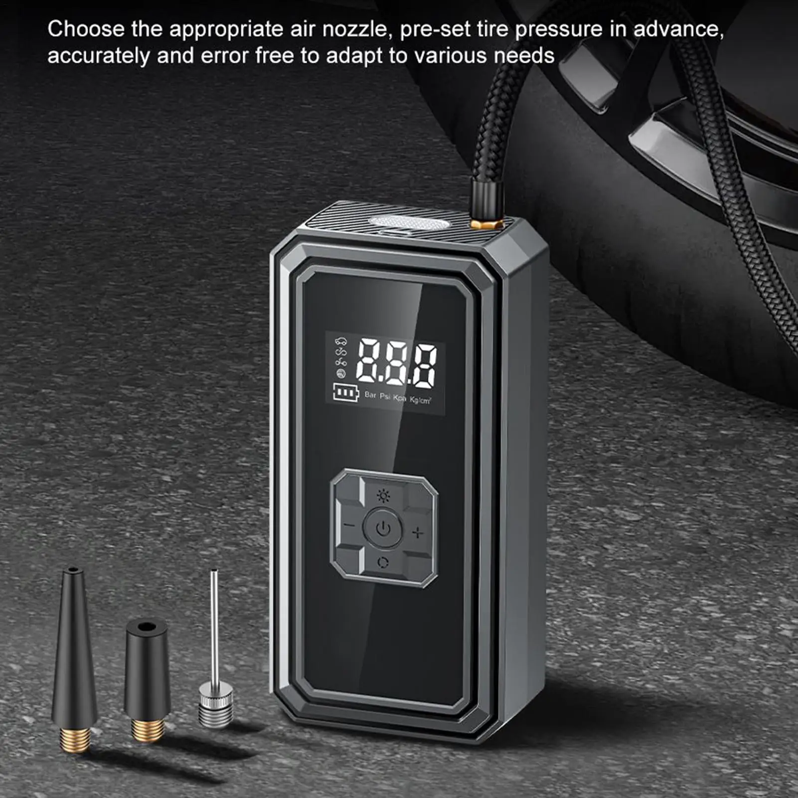 

Tire Inflator Cordless Digital Display Vehicle Accessories Portable Tire Pump Air Compressor For Car For Motorcycle Bike Sedan