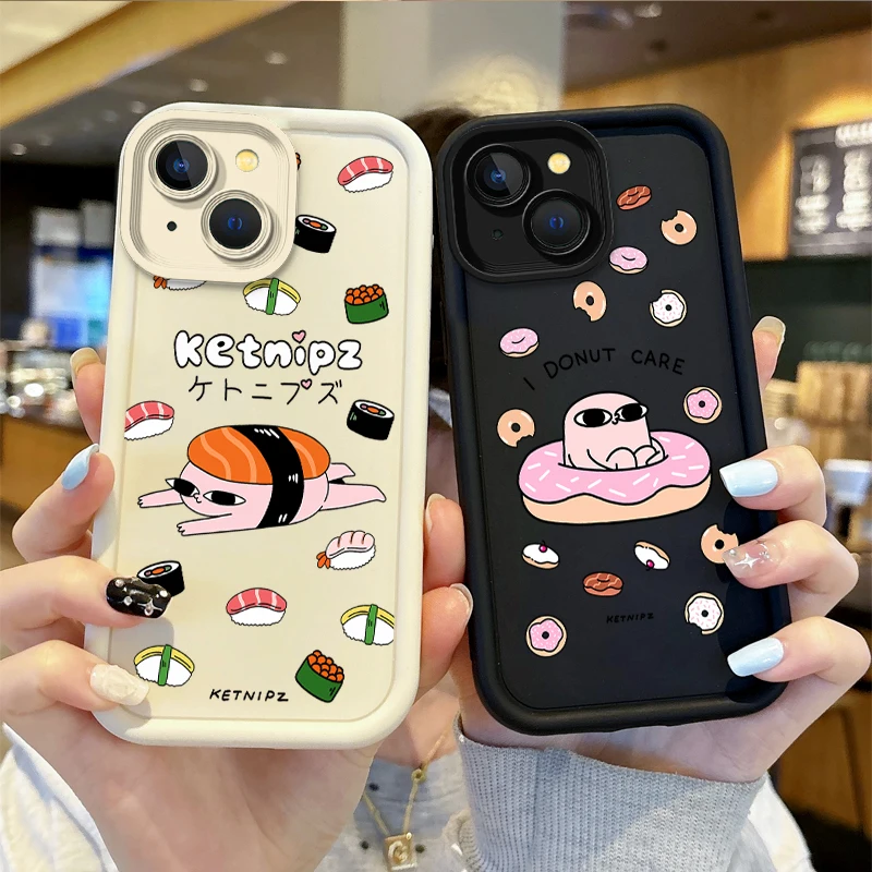 

New Fashion Cartoon K-Ketnipz Phone Case For iPhone 16 Pro Max Case 15 14 13 12 11 Pro XR X XS Max 8 7 Silicone Shockproof Cover