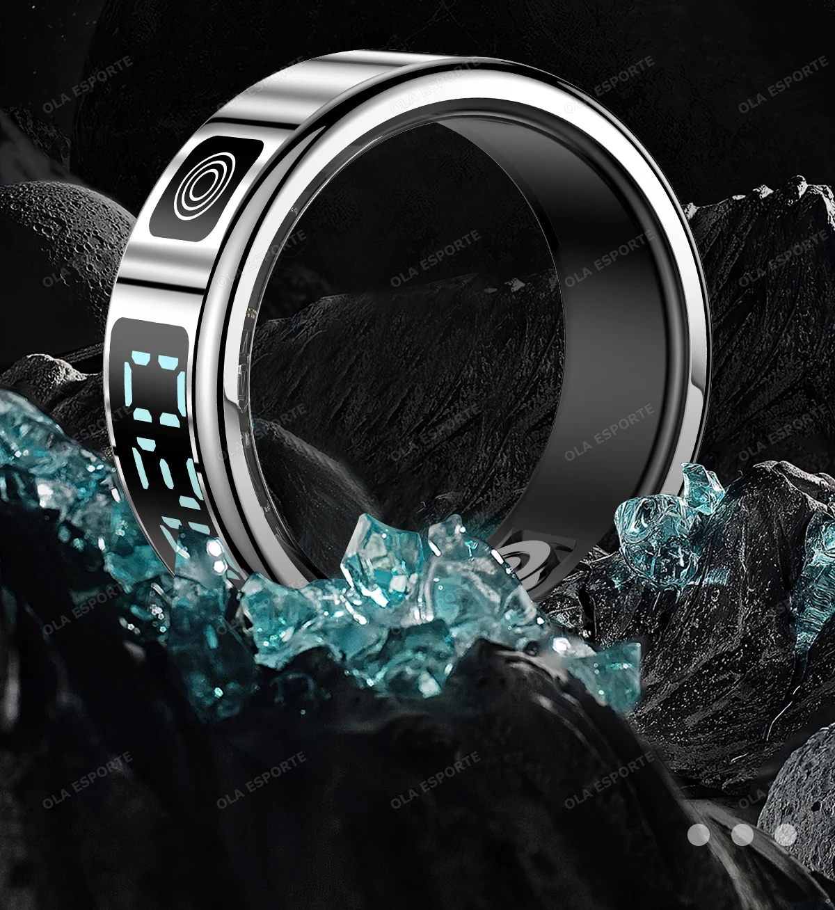 Intelligenter Ring mit Digitalanzeige, Fitness-Tracker, Schlaf- und Aktivitätsmonitor, Schrittzähler, Fernkamera, Tragbarer Ring für den täglichen Sport HT30 – Detail 4