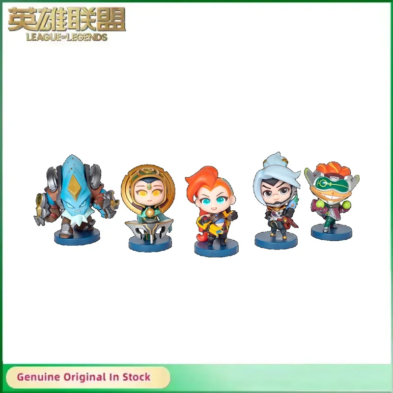 5PCS Original LOL League of Legends MALPHITE SONA JINX YASUO ZIGGS Q Version Game Statues Action Figures Model Gift