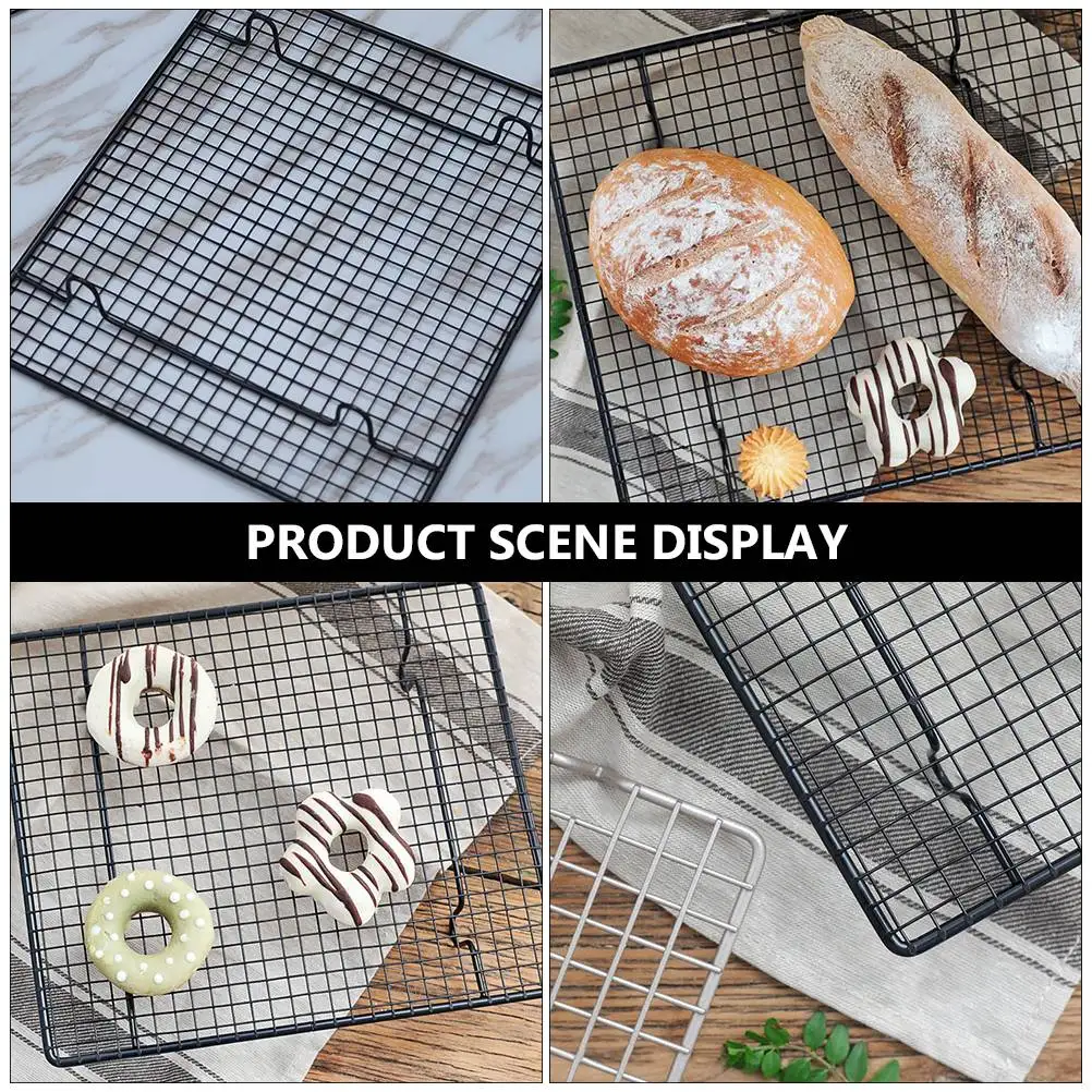

Cake Bread Cooling Rack Cookie Black Grate Kitchen Baking Tools Stainless Steel Nonstick Muffin