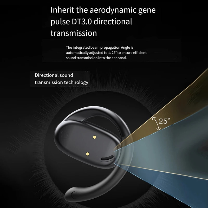SCLS T35 Wireless Bluetooth Headset Digital Display Screen Convenient Noise Canceling Sports On-Ear Open Bluetooth Headset