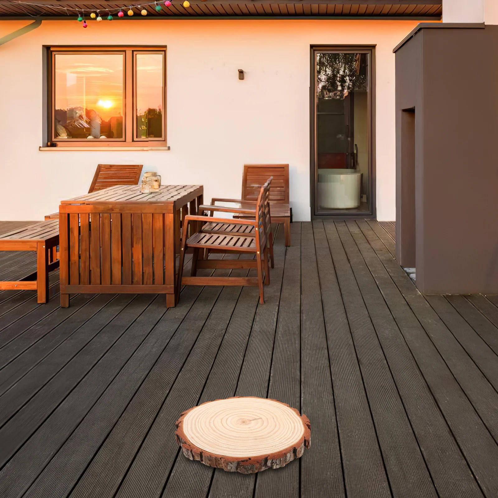 

Wooden Garden Pathway Outdoor Stepping Stone Round Wood Plaque 25-28Cm Wood Slice Patio Walkway Decorative Stones