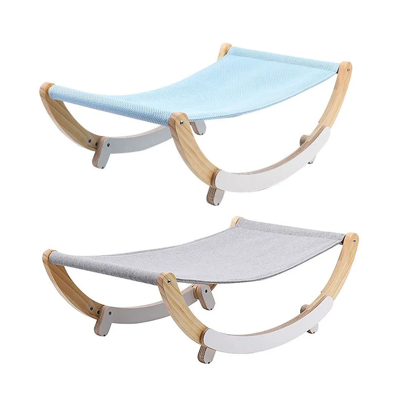 

New Style Pet Bed Removable High Quality Wooden Cat Hammock for Sleeping Four Season Cat Swing Custom logo