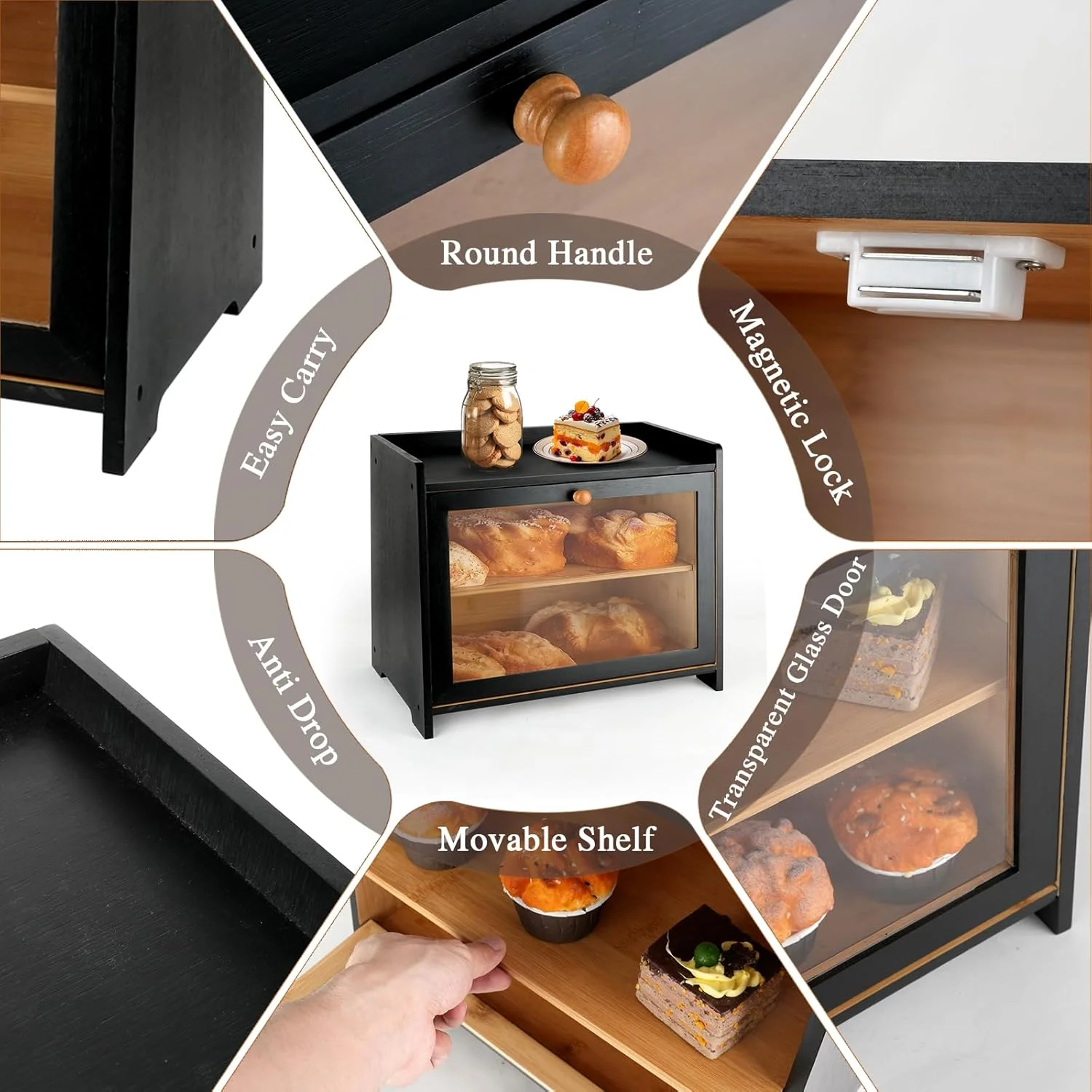 Caja de Pan de Bambú de 2 Nive - Kitchen Baking Containers reseña y precio