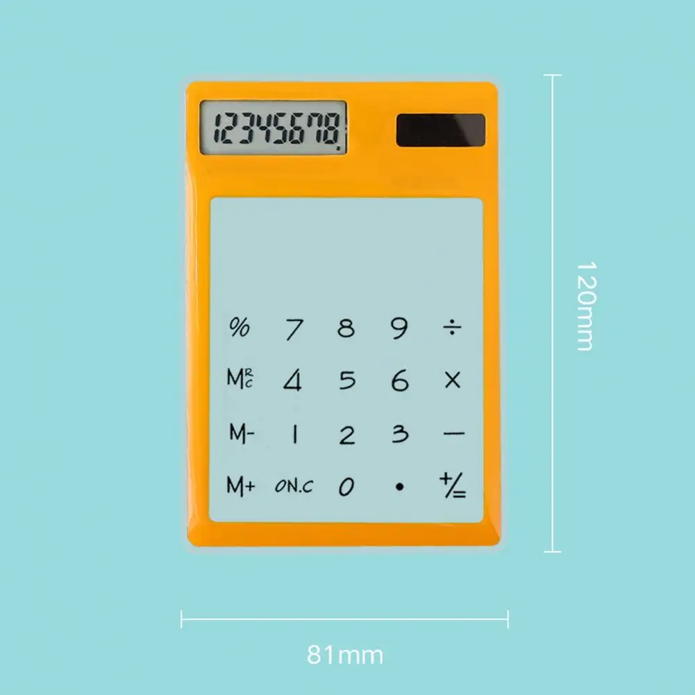 Transparent Calculator Transparent 8-digit Calculator with Lcd Display Solar Power Supply Design for Home School Office Use