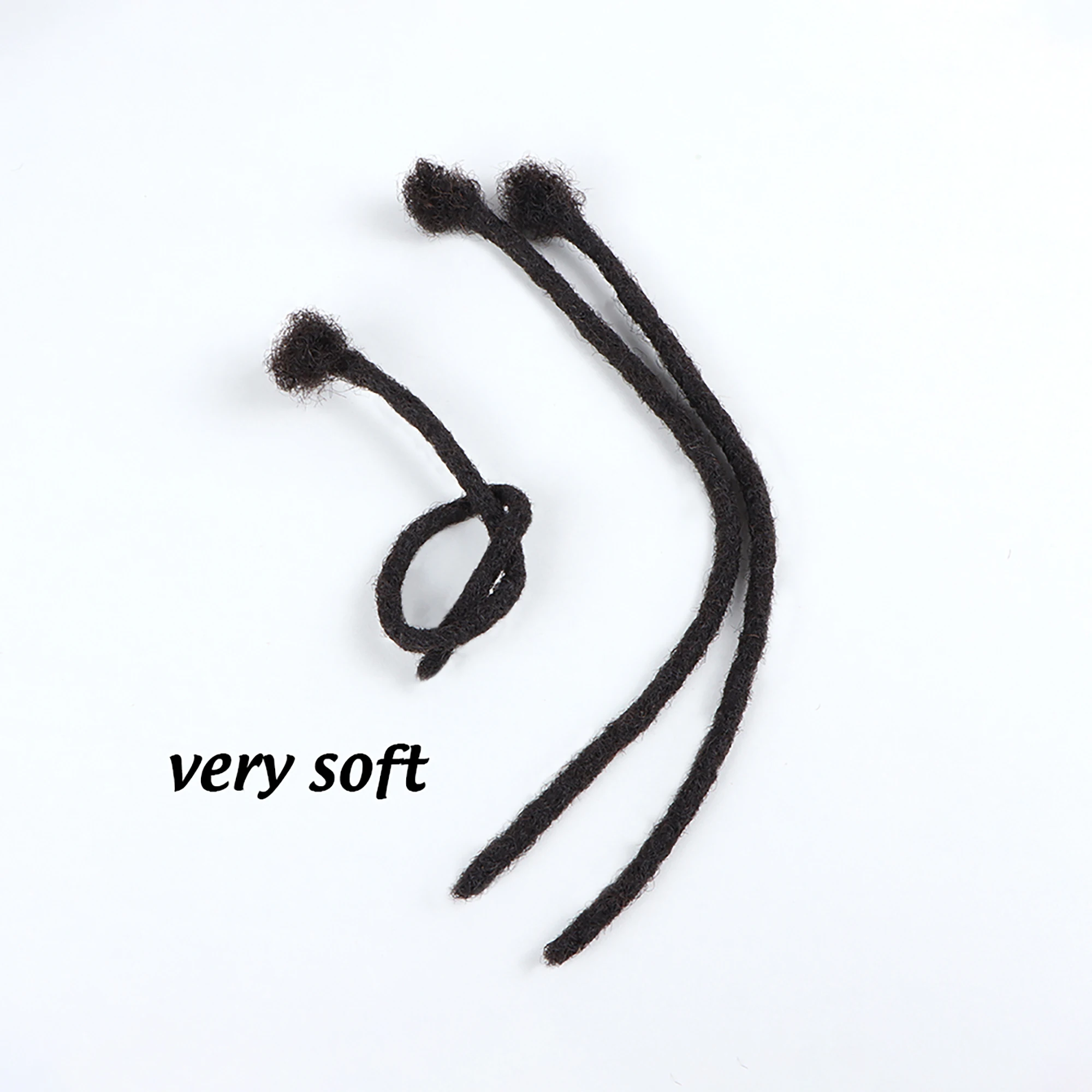 Ahvast menschliches Haar Dread lock Extensions natürlich schwarz 0,6 cm 4-20 Zoll loc Zöpfe jungfräuliches Haar