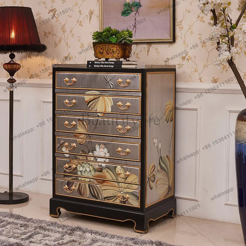 FG modern new Chinese American bucket cabinet neoclassical painted storage storage decorative cabinet