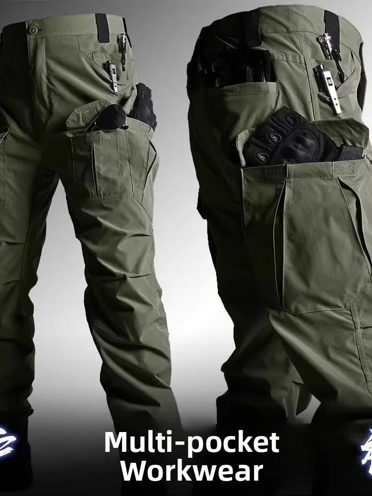 戦術迷彩アウトドアクライミングパンツ耐摩耗性春夏トレーニング作業服長ズボン軍事特殊部隊
