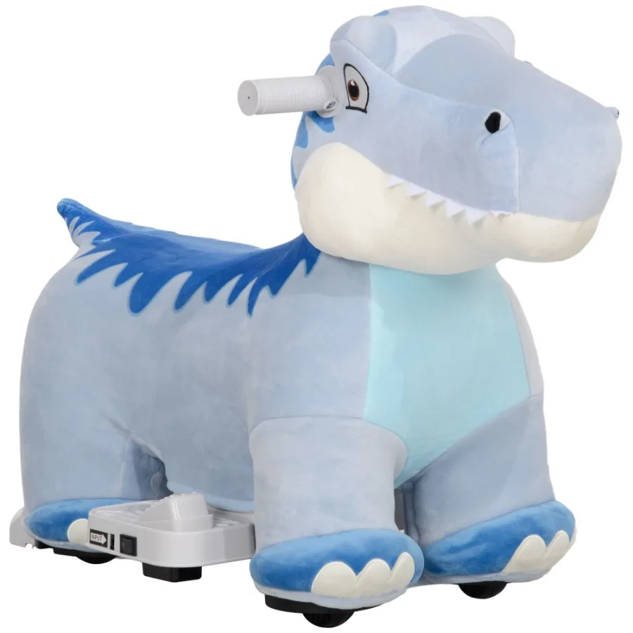 

Qaba 6V Electric Ride on Animal Battery Powered Tyrannosaurus Ride on Toy with Music Forward PU Wheels Foot Pedal for Girls Boy