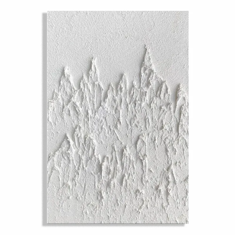 

White wabi-sabi decorative painting three-dimensional abstract three-dimensional relief canvas painting