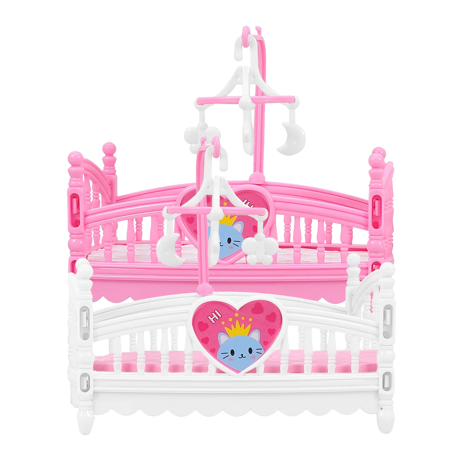 2 pçs casa móveis berço do bebê mini modelo prop brinquedo cama ornamento em miniatura