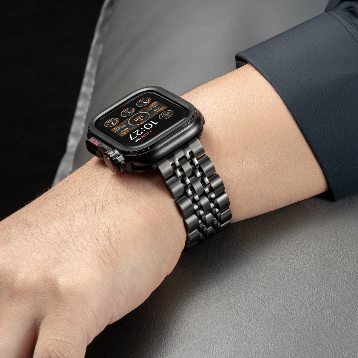 حافظة معدنية + حزام لساعة أبل Ultra2 3 49 مللي متر 46 مللي متر 42 مللي متر 45 مللي متر 44 مللي متر سوار فولاذي غير قابل للصدأ لسلسلة Iwatch 11 10 9 8 7 6 SE3 5 4