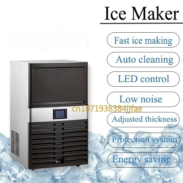 55kg Industrial Flake/Tube/Block Bullet Cube Electric Ice Making Maker Commercial Under Counter Ice Maker Machine Kitchen