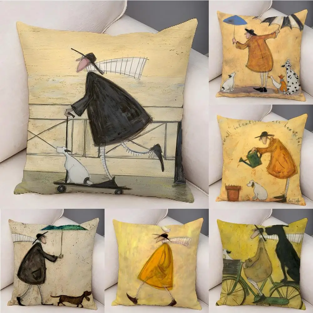 Cushion Cover Organic Linen Square Pillow Case Durable Non-Allergenic And Kind To Skin S-Sam T-Toft Art