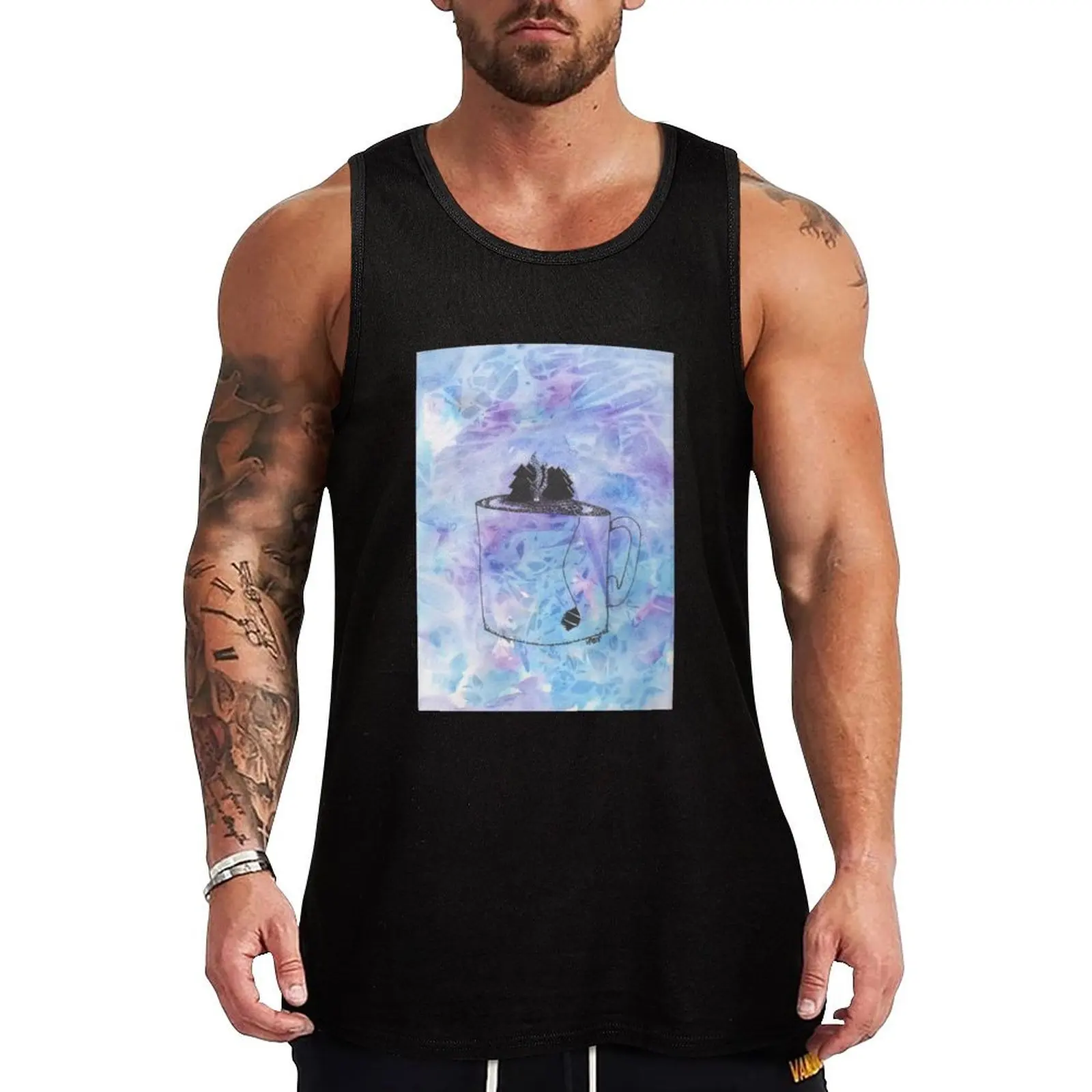 

Secluded SereniTea Tank Top Man clothes for gym gym t shirt men sleeveless gym shirt man fitness Man clothes