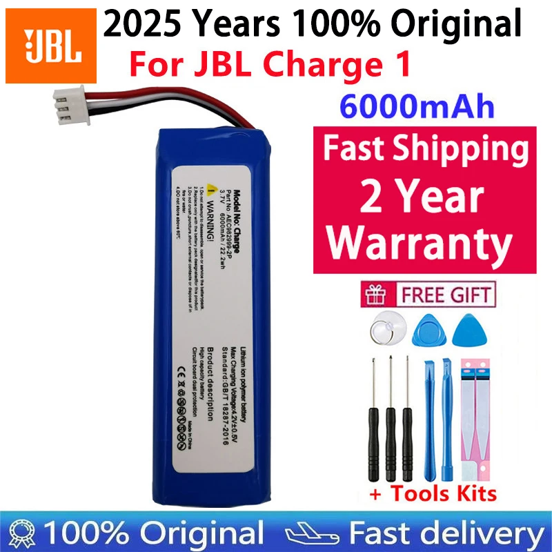 2025 New 100% Original AEC982999-2P 6000mAh Replacement Battery For JBL Charge 1 Charge1 Wireless Bluetooth Speaker batteries