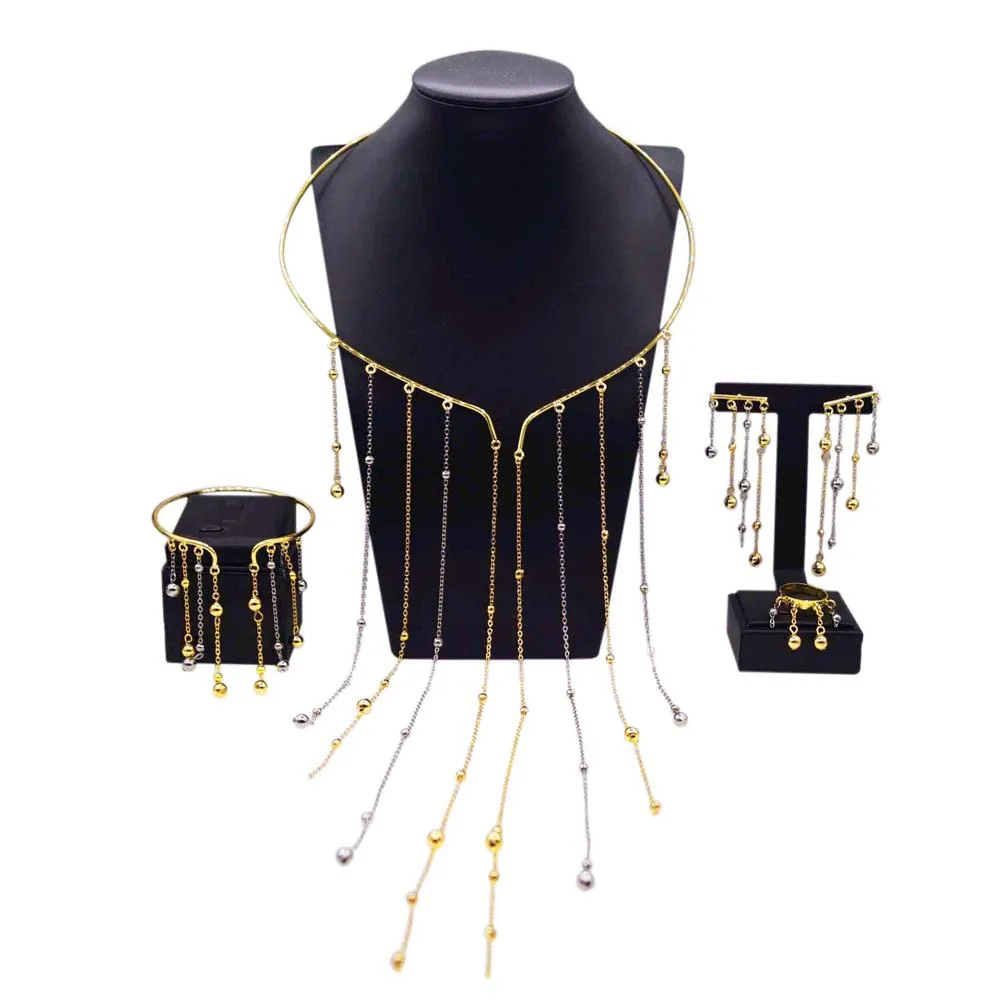 

Yulaili hot selling elegant fringe jewelry set simple exquisite design French style romantic ladies wedding four-piece luxury gi