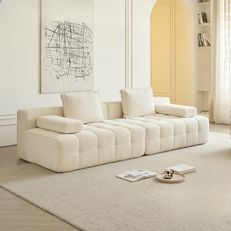 Vacuum compression sofa module, roll bag full sponge small apartment flannel sofa