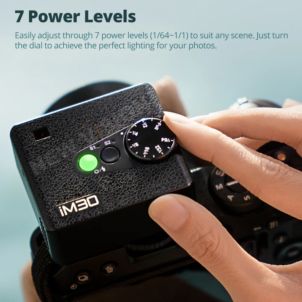 Godox iM30 Mini Portable Flash for Various Camera Models Output Levels 1/64 to Full for Godox iFlash Camera Outdoor