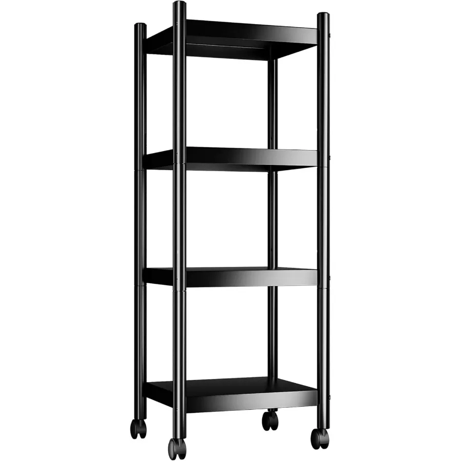 

4 Tier Metal Shelving Storage Shelves Rack Utility Small Corner Shelf Organizer for Home KitchenGarage Narrow Pantry Closet Lau