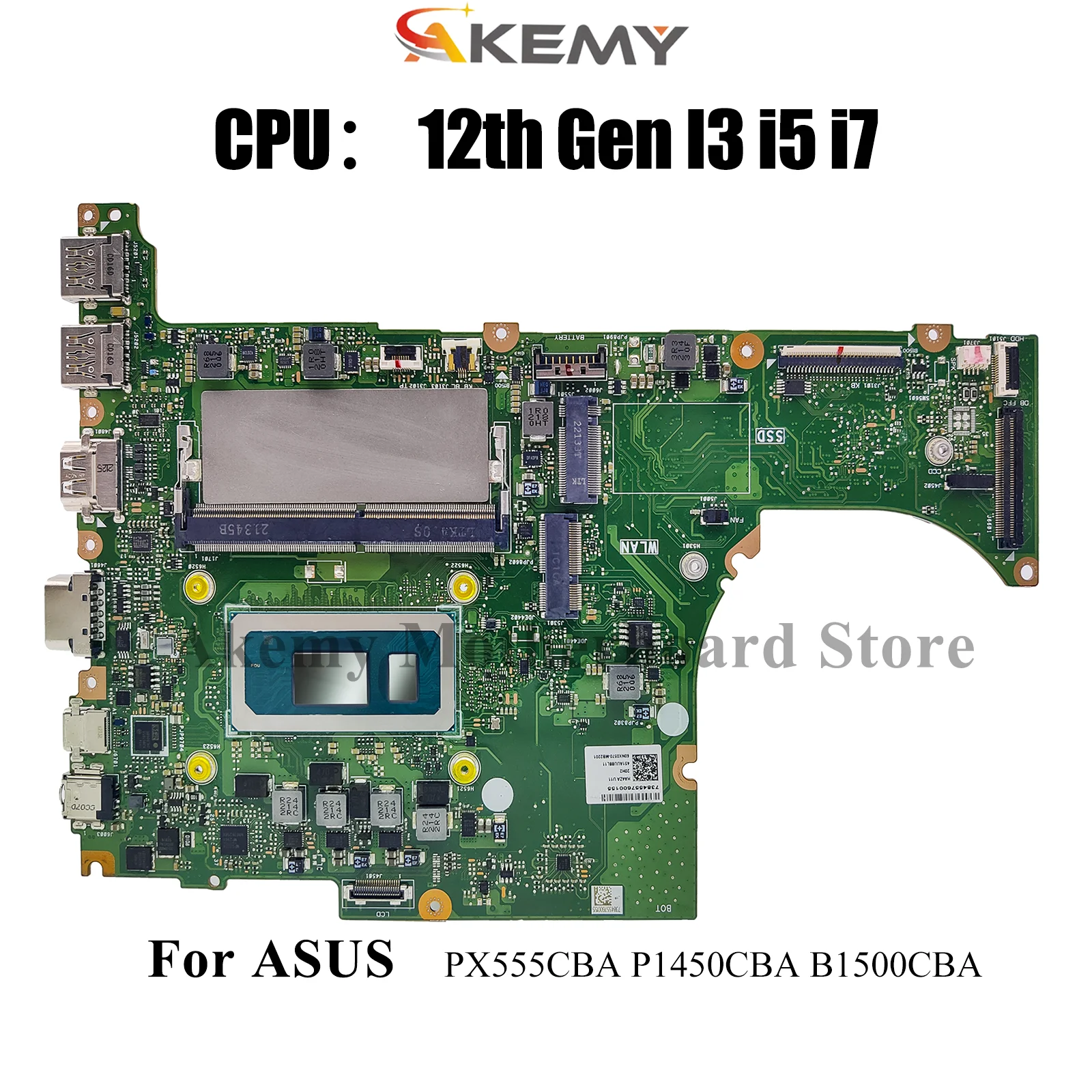 

B1500CBA Laptop Motherboard For ASUS ExpertBook PX555CBA P1450CBA B1500CB B1500CCBA Notebook Mainboard With 12th Gen I3 i5 i7