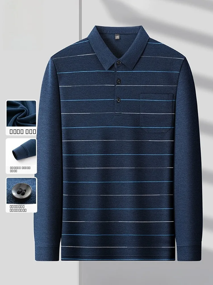 

Повседневная полосатая длинная свеч для мужчин среднего возраста TUCANO Busin Casual Sle Удобное мягкое полиэфирное волокно