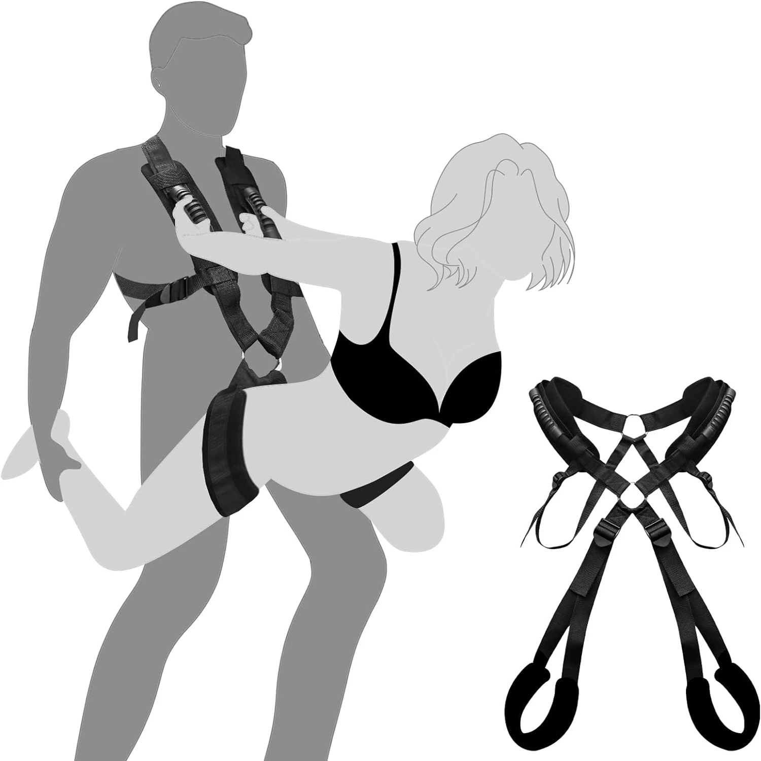 BDSM Bondage Sex Swing Set para Casais, Love Slings, Alça Ajustável, Brinquedo Adulto do Sexo, Esteira de enchimento macia, Brinquedo de Restrições Sexuais