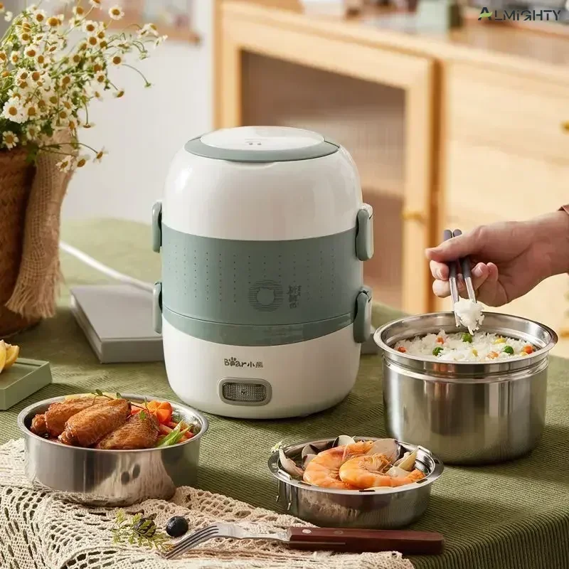 

Electric lunch box. Insulation heating. Self-heating. Steamed rice and vegetables. Steaming lunch box