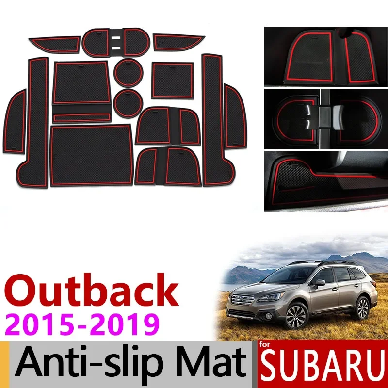 

Anti-Slip Gate Slot Mat Rubber Coaster for Subaru Outback 2015 2016 2017 2018 2019 Non-silp Mats Accessories Sticker Car Styling