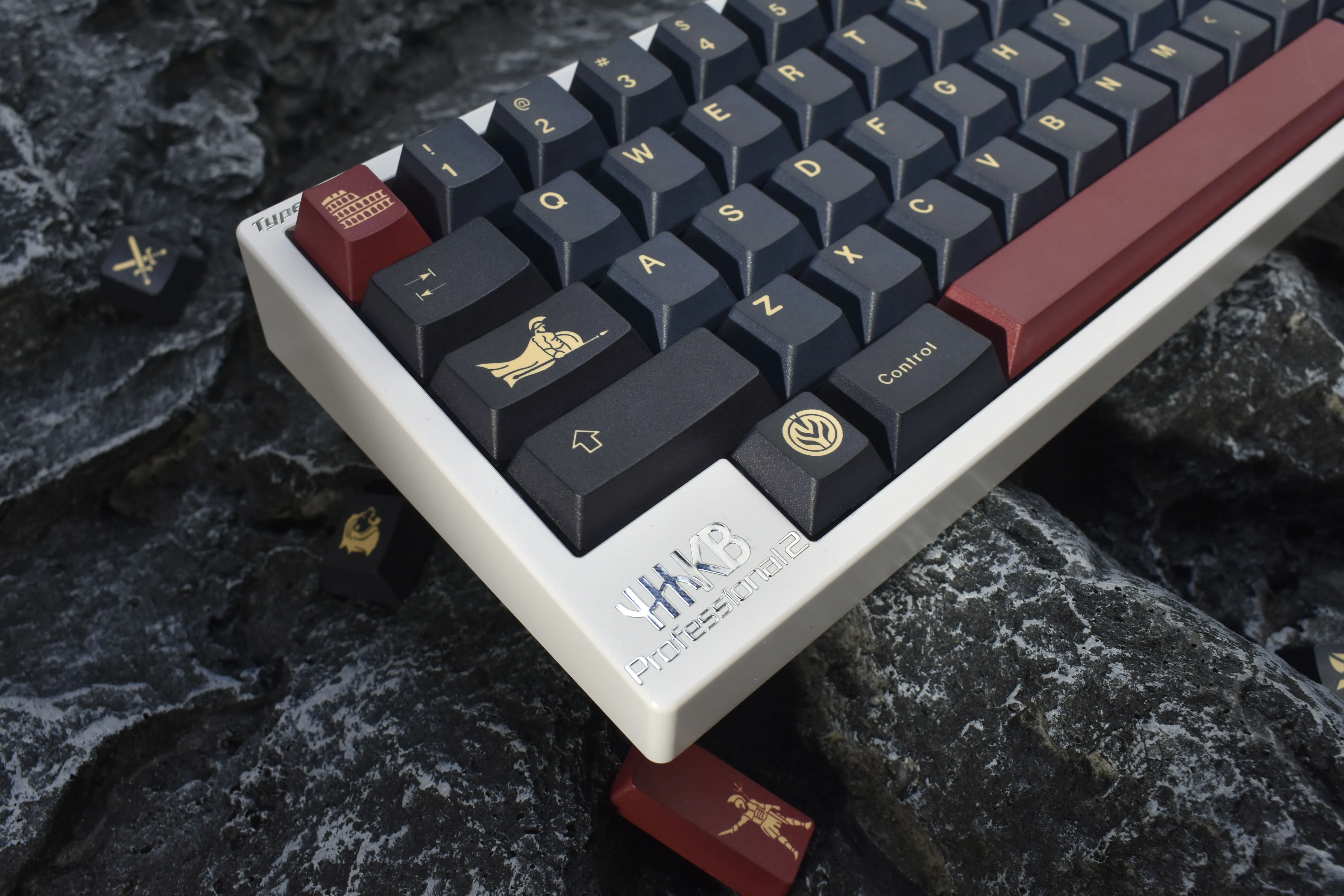 GMK-Teclas de gladiador (rojo) para teclado mecánico, conjunto de teclas de perfil de cereza con sublimación PBT, 134 teclas