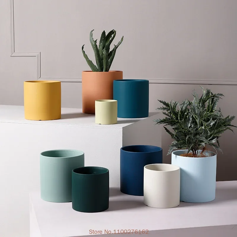 

1pc European Pure Color Flower Pot Home Decoration Succulent Ceramic Flower Pot Plant Pot Garden Pots Planters