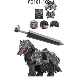 The FQ101-FQ102 Berserk Guts Horse Model Blocks MOC Bricks Set Gifts Toys For Children