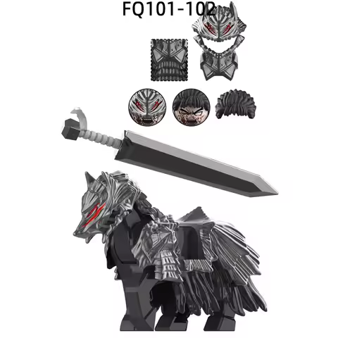 The FQ101-FQ102 Berserk Guts Horse Model Blocks MOC Bricks Set Gifts Toys For Children