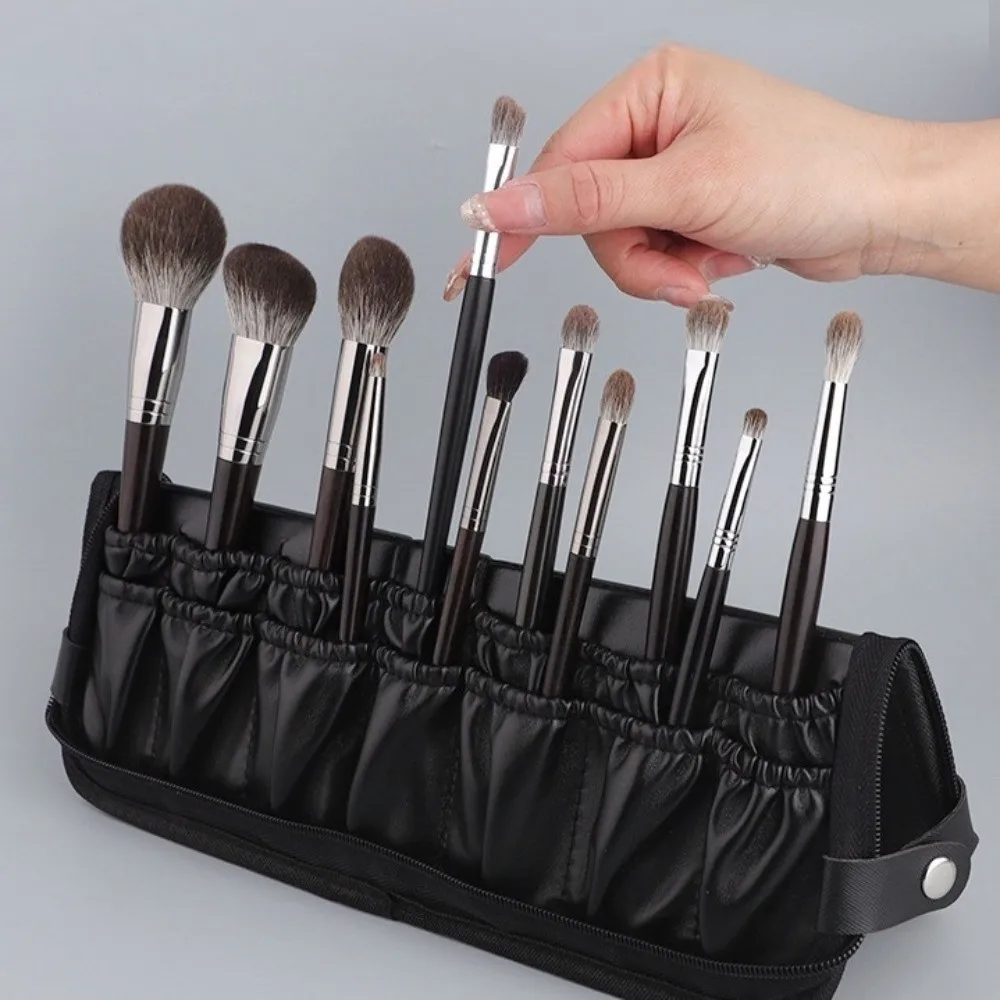 Folding Professional Cosmetic Brushes Bag Water-resistant Large Capacity Upright Makeup Brush Bag Multifunctional Lightweight