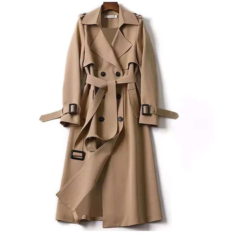 2023 abiti autunnali per le donne Trench coreano Casual sottile elegante Trench lungo soprabito manica lunga giacca a vento Trench femminile