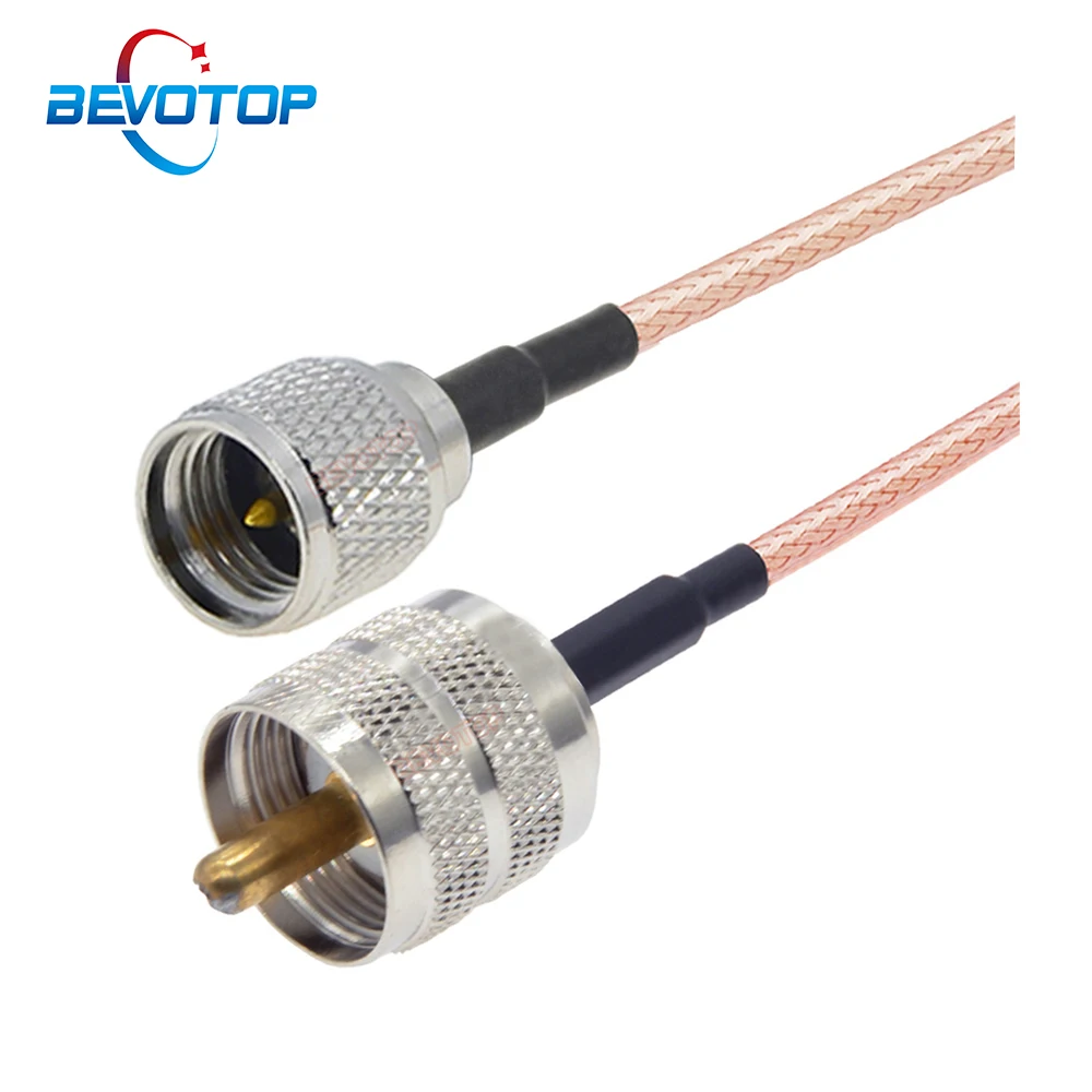 

BEVOTOP Mini UHF Male to UHF PL259 Male Plug SO239 Female Jack RG316 Cable 50 Ohm RF Coaxial Pigtail Jumper Extension Cord