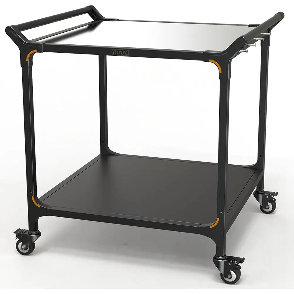 

Уличная тележка-гриль на колесах 32x32 дюйма, стол для пиццы из нержавеющей стали с двойной полкой, передвижная кухонная тележка для приготовления пищи