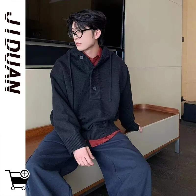 Pullover Sweater Jacket Men's Autumn and Winter American Retro Hooded Korean Style Wear