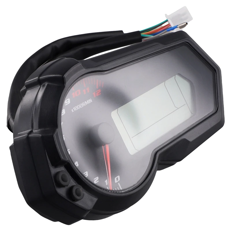 Motorcycle Universal 1200RPM Odometer Tachometer UTV LCD Digital Speedometer Gauge For 2,4 Cylinders N1-6