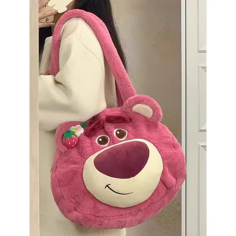 Disney Cartoon Character Design Plush Bag Large Capacity Handbag Ladies Shoulder Bags Shopper Bag Bookbag Purse Crossbody